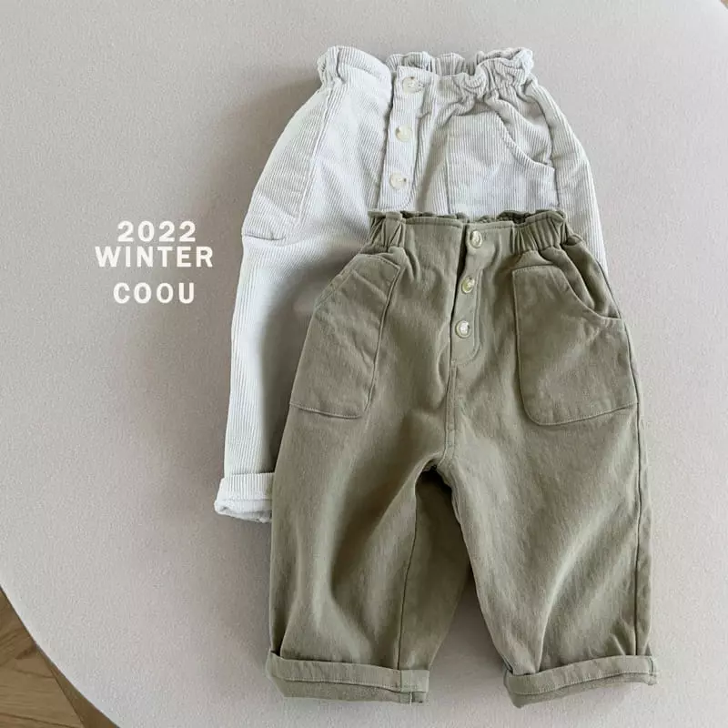 Coou - Korean Children Fashion - #fashionkids - Button Fleece Span Pants - 4