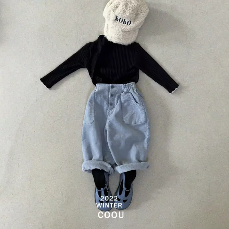 Coou - Korean Children Fashion - #kidzfashiontrend - Button Fleece Span Pants - 6