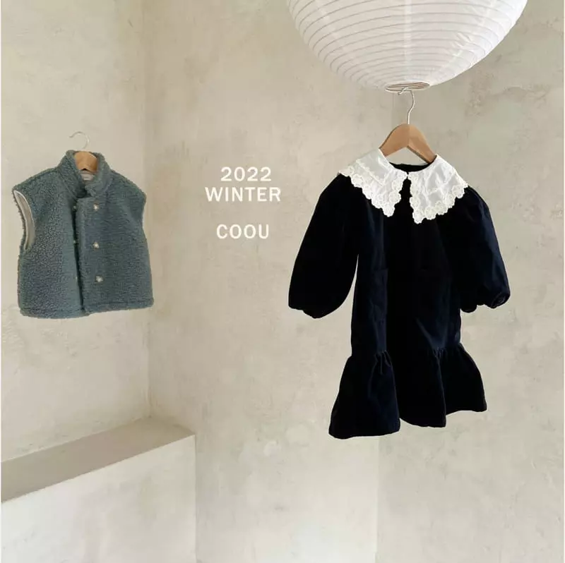 Coou - Korean Children Fashion - #Kfashion4kids - Low One-piece Navy - 4