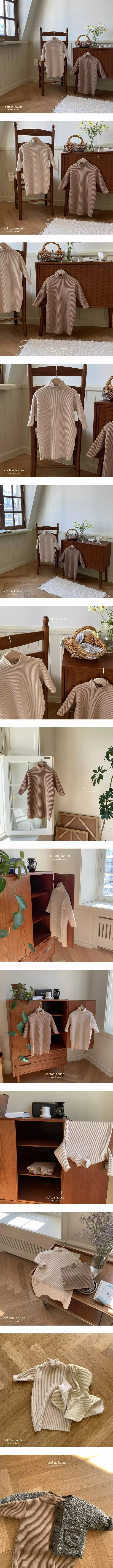 Cotton House - Korean Children Fashion - #childofig - Turtleneck Long One-piece