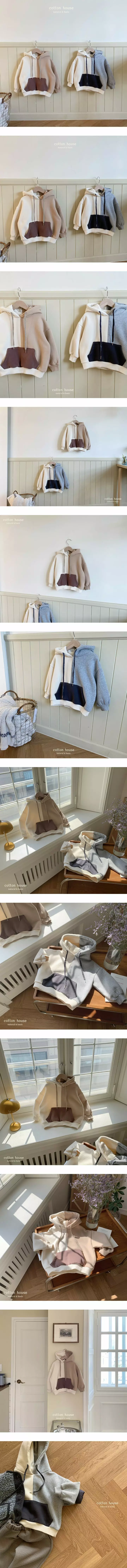 Cotton House - Korean Children Fashion - #kidzfashiontrend - Color Slit Hoody Tee