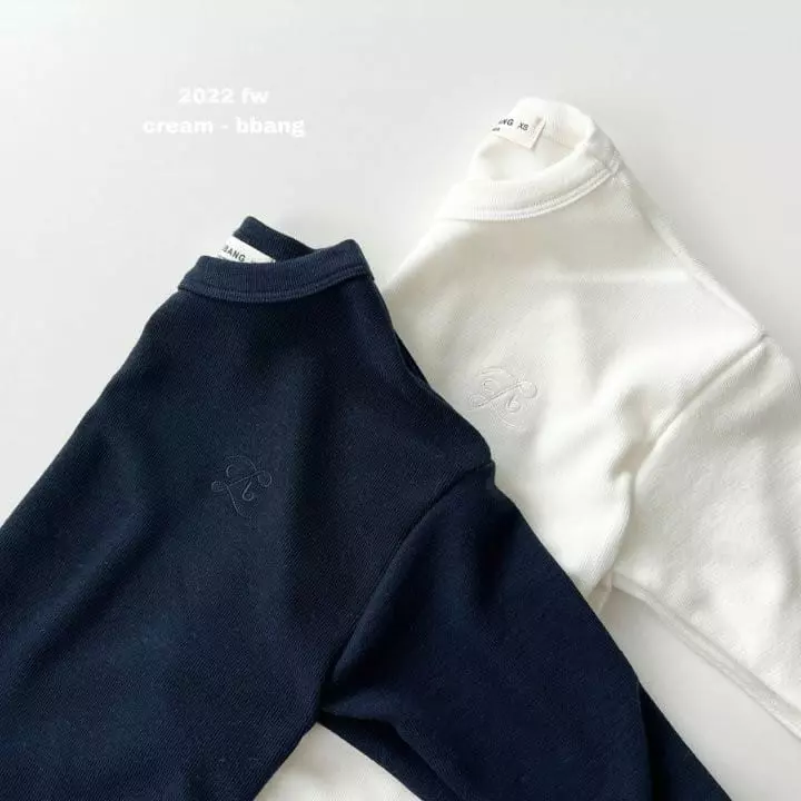 Cream Bbang - Korean Children Fashion - #Kfashion4kids - Fleece Embroidery Piping Tee - 7