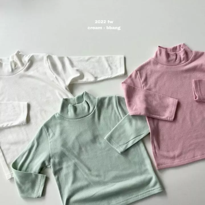 Cream Bbang - Korean Children Fashion - #childrensboutique - Fleece Rib Turtleneck Tee
