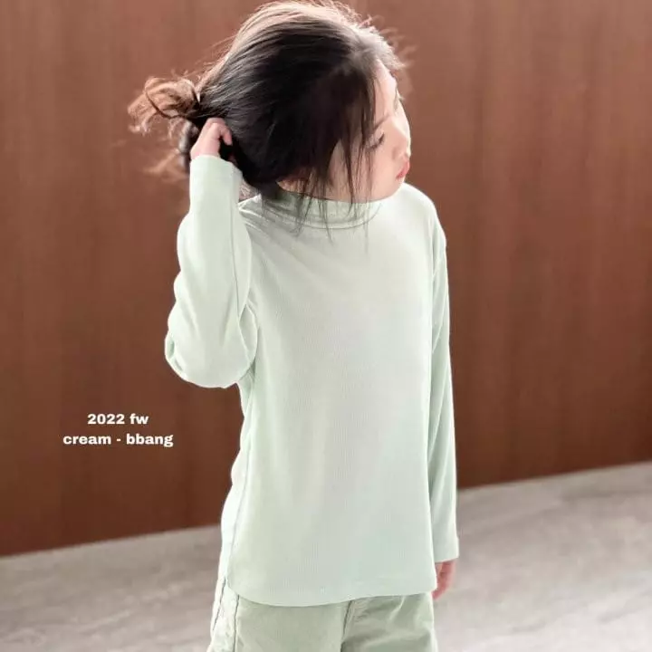 Cream Bbang - Korean Children Fashion - #discoveringself - Fleece Rib Turtleneck Tee - 3