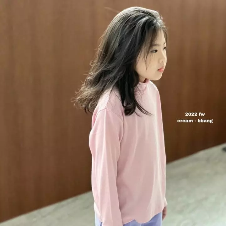 Cream Bbang - Korean Children Fashion - #kidsshorts - Fleece Rib Turtleneck Tee - 5