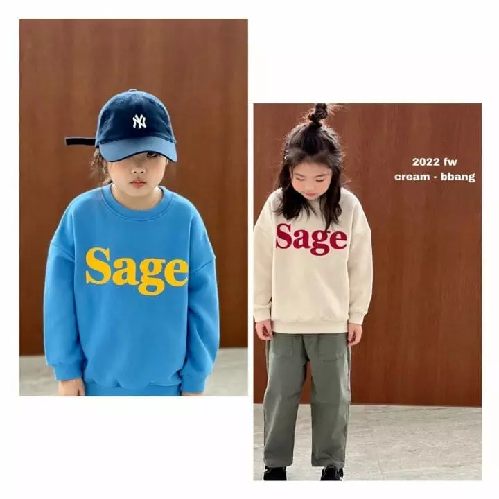 Cream Bbang - Korean Children Fashion - #kidsshorts - Sage Sweatshirt