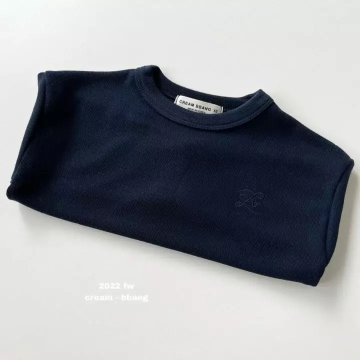Cream Bbang - Korean Children Fashion - #kidsstore - Fleece Embroidery Piping Tee - 5