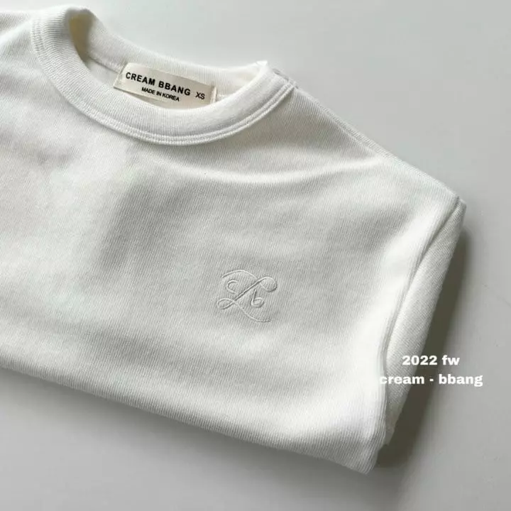 Cream Bbang - Korean Children Fashion - #kidzfashiontrend - Fleece Embroidery Piping Tee - 6