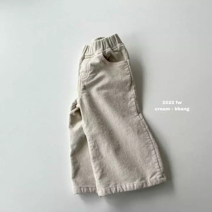 Cream Bbang - Korean Children Fashion - #kidzfashiontrend - Fleece Rib Wide Pants - 2