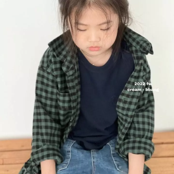 Cream Bbang - Korean Children Fashion - #magicofchildhood - Fleece Embroidery Piping Tee - 9