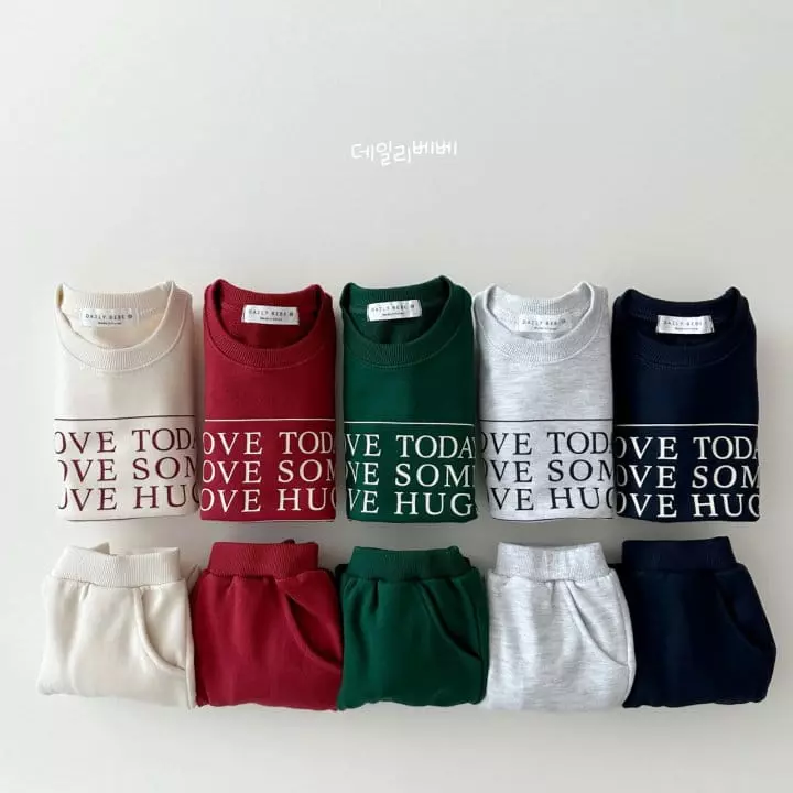 Daily Bebe - Korean Children Fashion - #Kfashion4kids - Love Top Bottom Set - 6