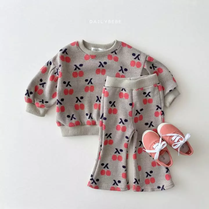 Daily Bebe - Korean Children Fashion - #discoveringself - Jacqaurd Bootscut Set - 2