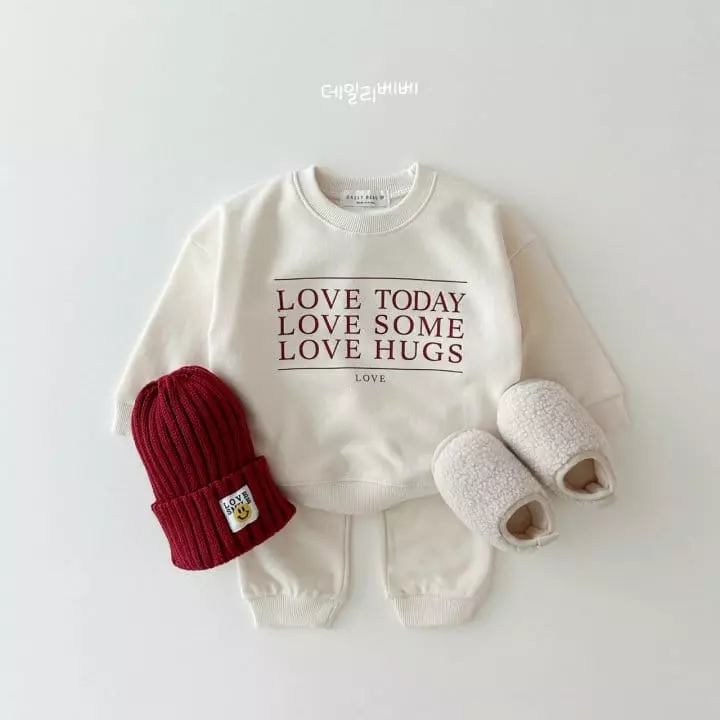 Daily Bebe - Korean Children Fashion - #discoveringself - Love Top Bottom Set