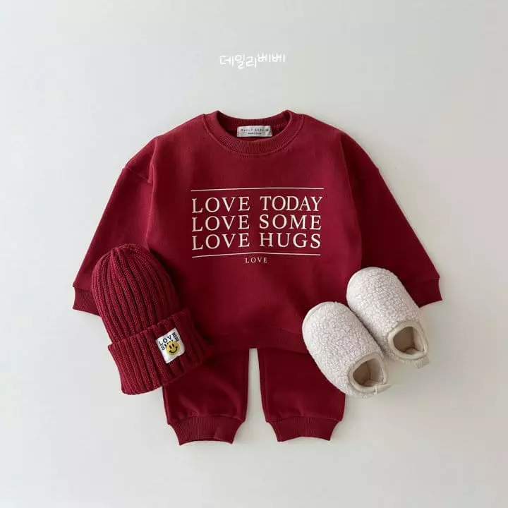 Daily Bebe - Korean Children Fashion - #fashionkids - Love Top Bottom Set - 2