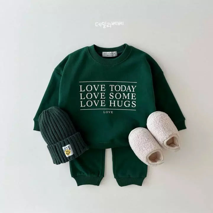 Daily Bebe - Korean Children Fashion - #kidsshorts - Love Top Bottom Set - 3