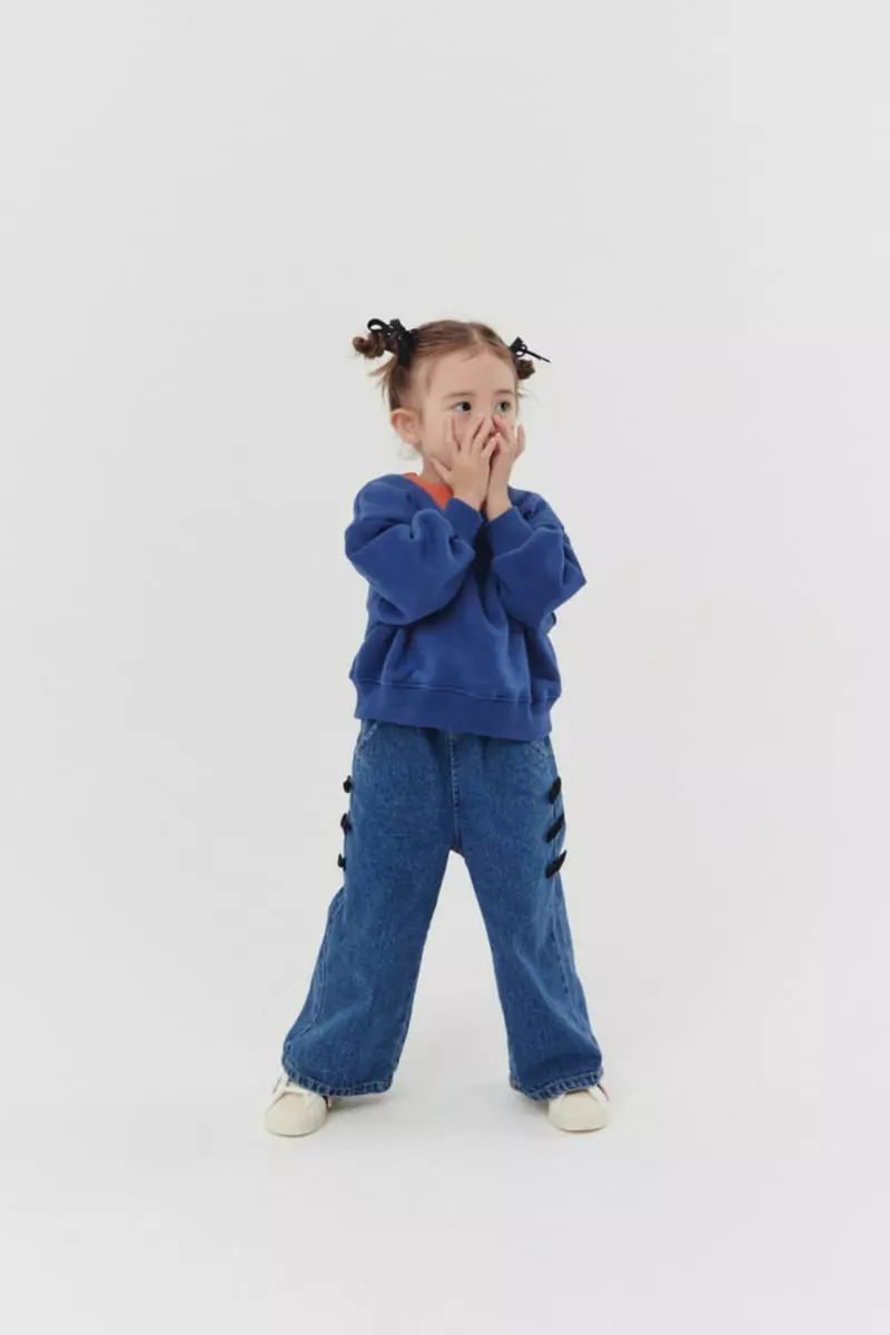 Dalkomhai - Korean Children Fashion - #kidsshorts - Ribbon Jeans - 2