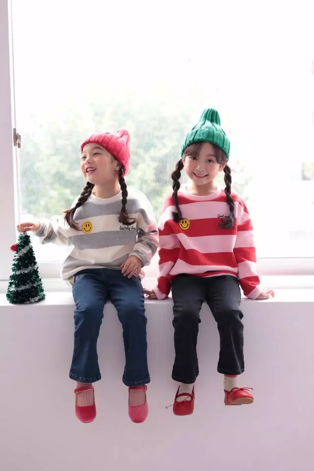 Dalla - Korean Children Fashion - #discoveringself - Smile Stripes Tee - 12