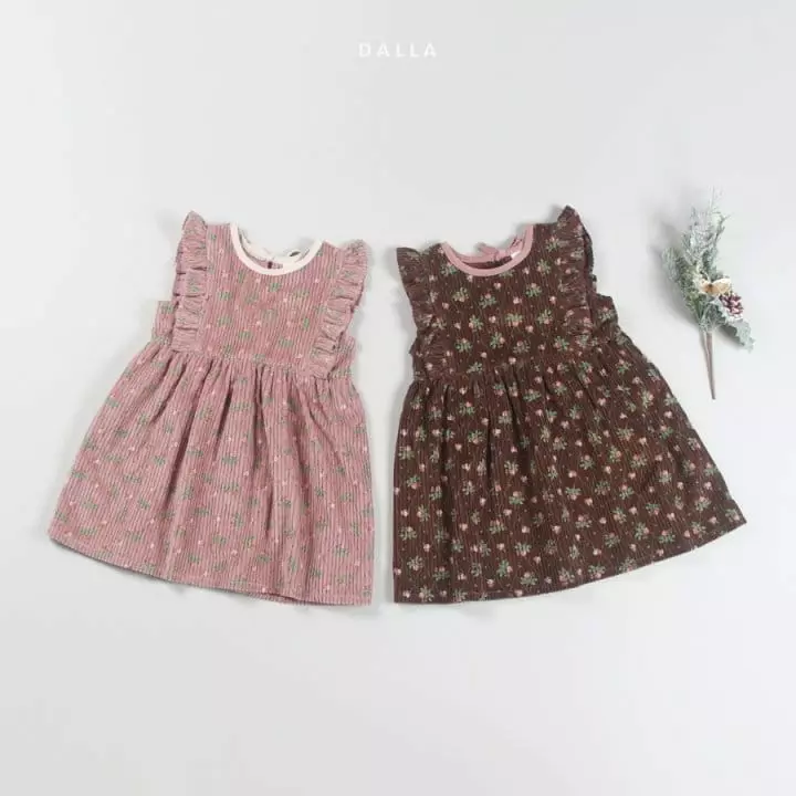 Dalla - Korean Children Fashion - #fashionkids - Rose Rib One-piece - 2