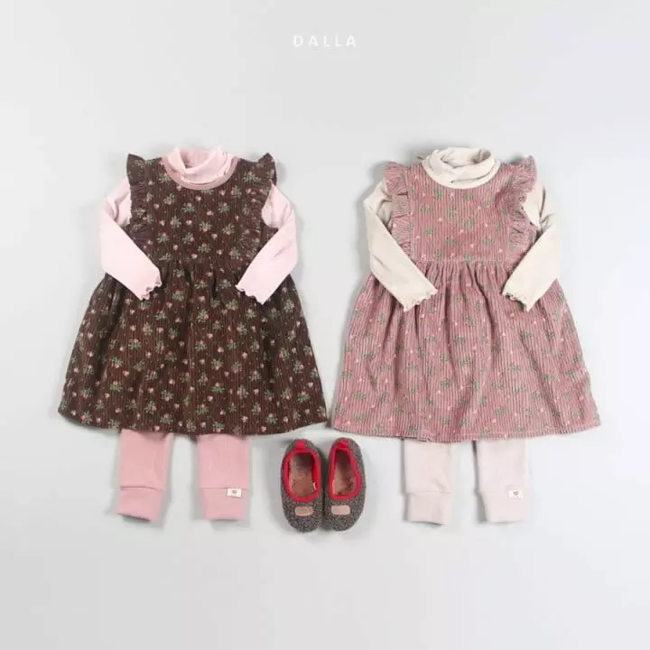Dalla - Korean Children Fashion - #kidsshorts - Rose Rib One-piece - 4