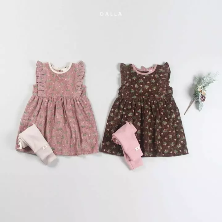 Dalla - Korean Children Fashion - #kidzfashiontrend - Rose Rib One-piece - 5