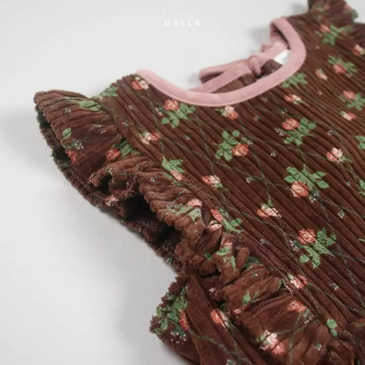 Dalla - Korean Children Fashion - #minifashionista - Rose Rib One-piece - 9