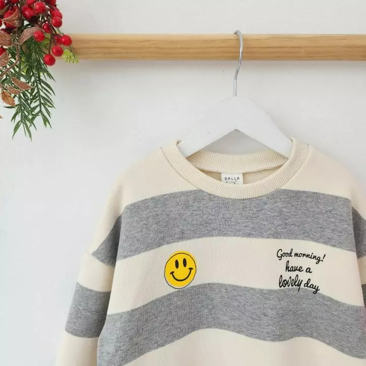 Dalla - Korean Children Fashion - #prettylittlegirls - Smile Stripes Tee - 5