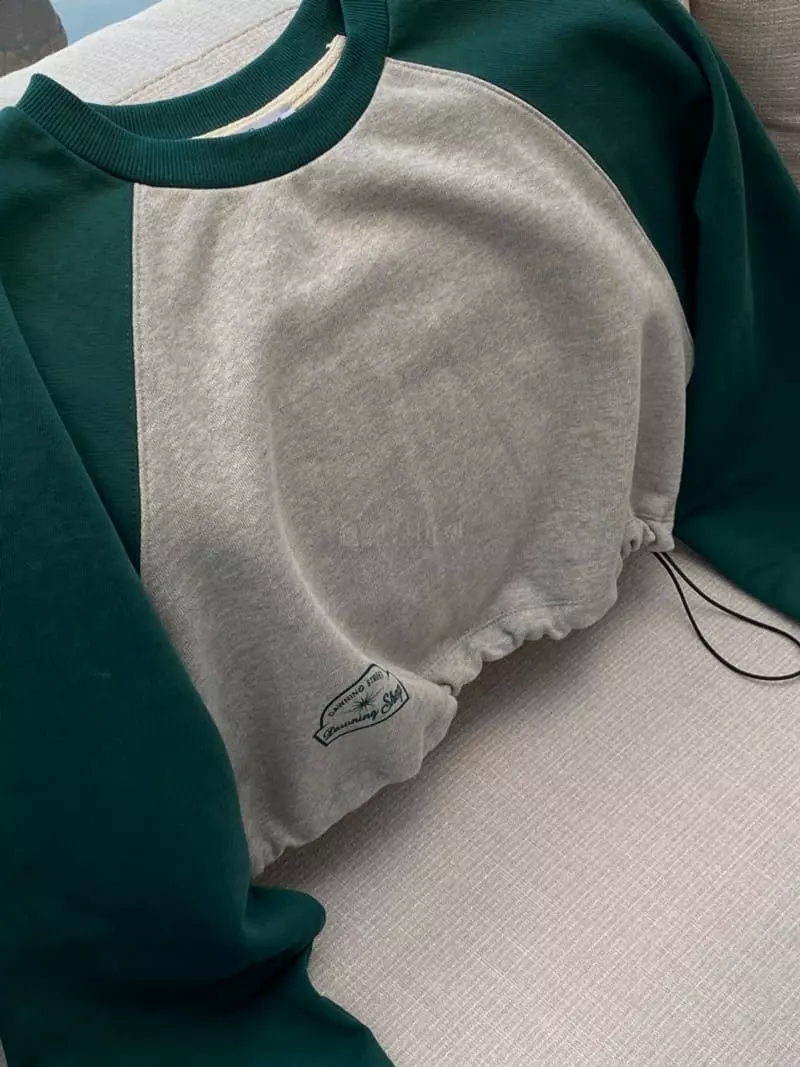 Dawning - Korean Women Fashion - #momslook - Crop String Sweatshirt - 11