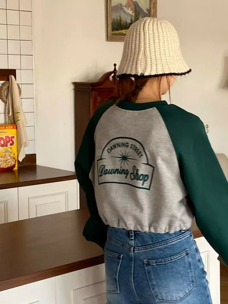 Dawning - Korean Women Fashion - #momslook - Crop String Sweatshirt - 3
