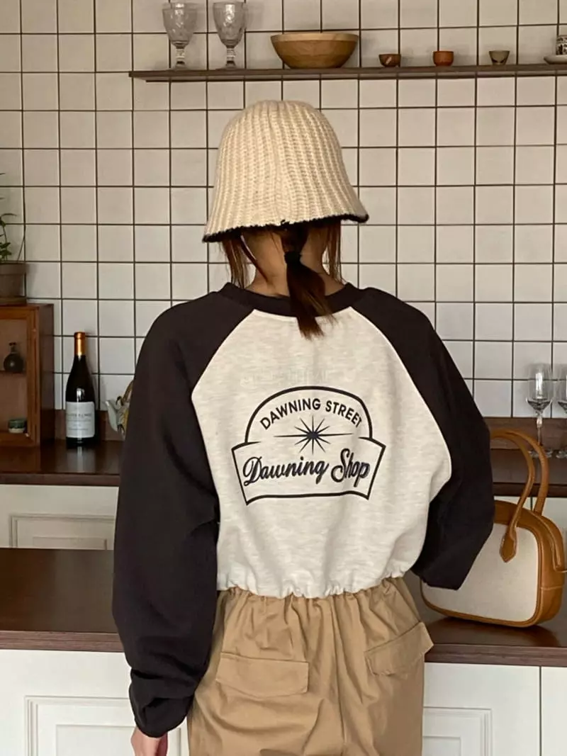 Dawning - Korean Women Fashion - #momslook - Crop String Sweatshirt - 7