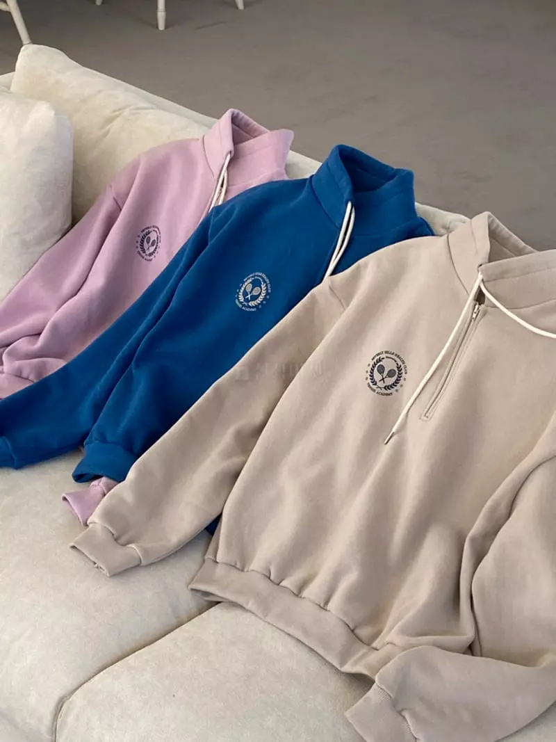 Dawning - Korean Women Fashion - #momslook - Racket Zip-up Loose Sweatshirt - 12
