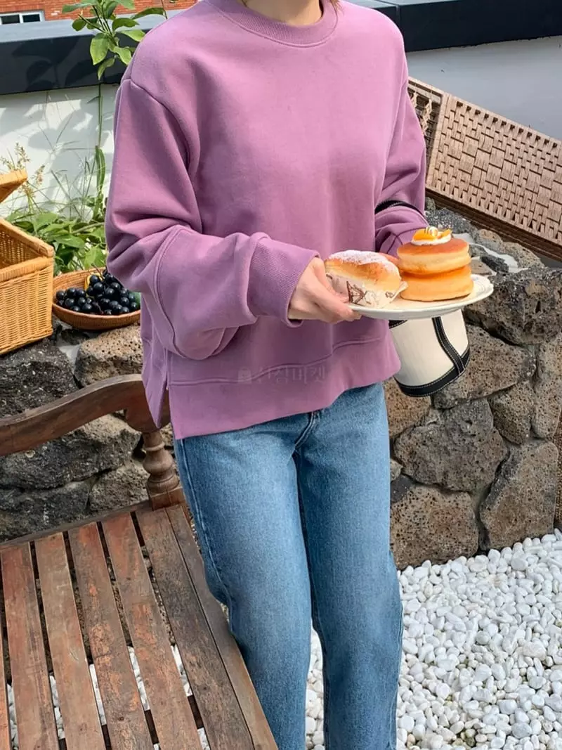 Dawning - Korean Women Fashion - #womensfashion - Puff Slit Sweatshirt - 11