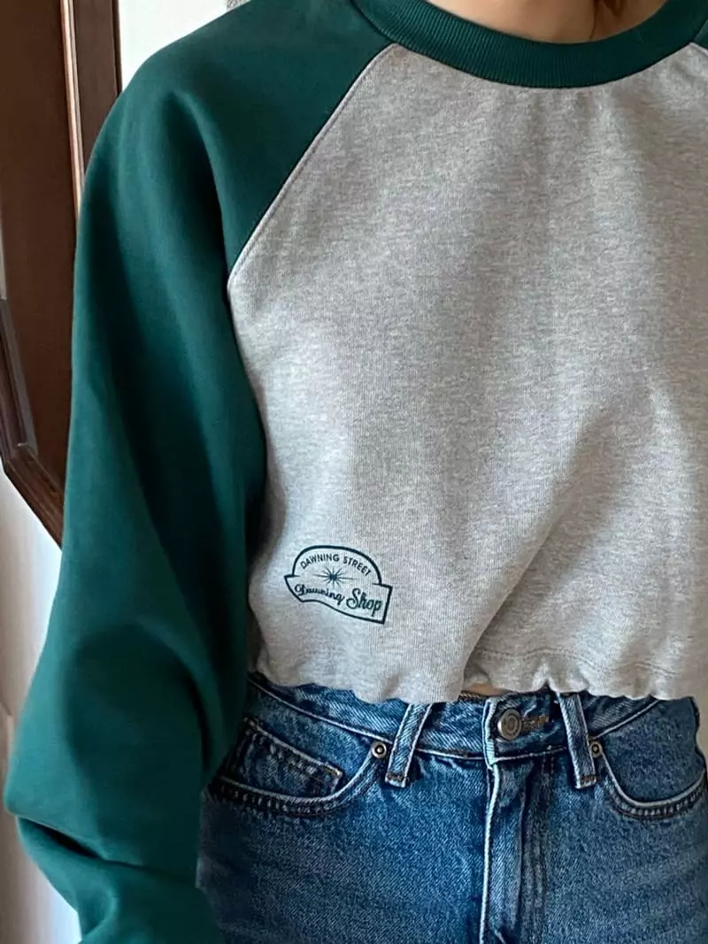 Dawning - Korean Women Fashion - #momslook - Crop String Sweatshirt - 4