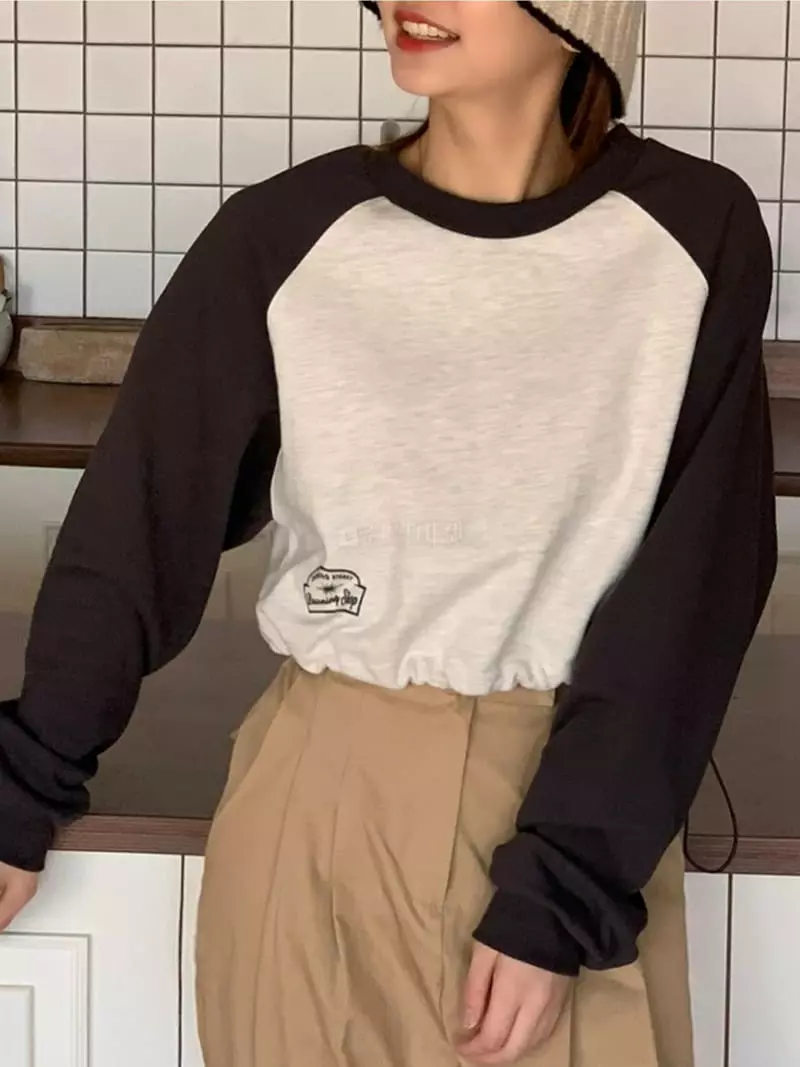Dawning - Korean Women Fashion - #womensfashion - Crop String Sweatshirt - 6
