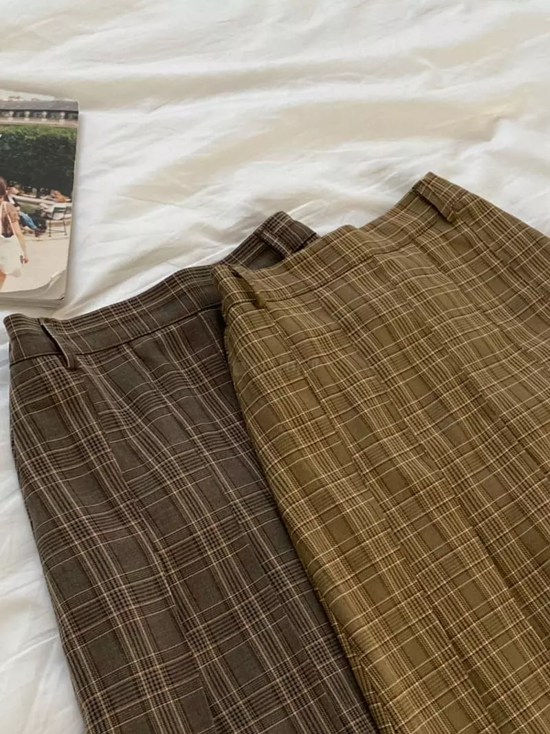 Dawning - Korean Women Fashion - #womensfashion - Check Wrinkle Skirt - 11