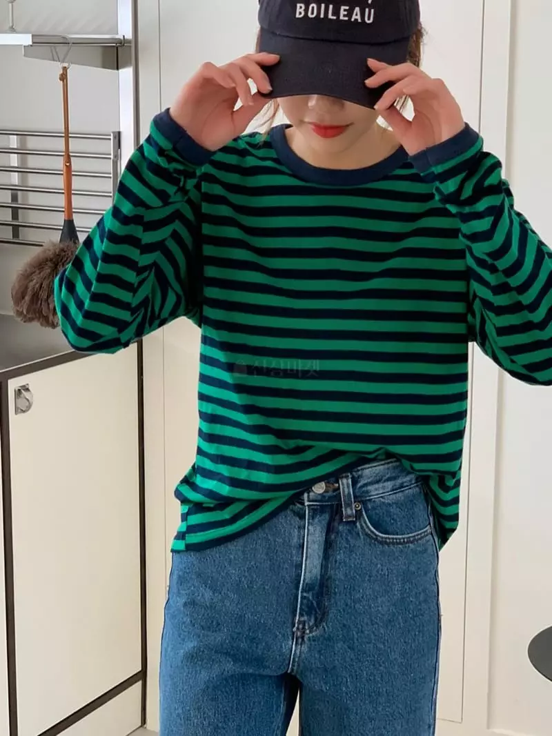 Dawning - Korean Women Fashion - #womensfashion - Stripes Color Tee - 6