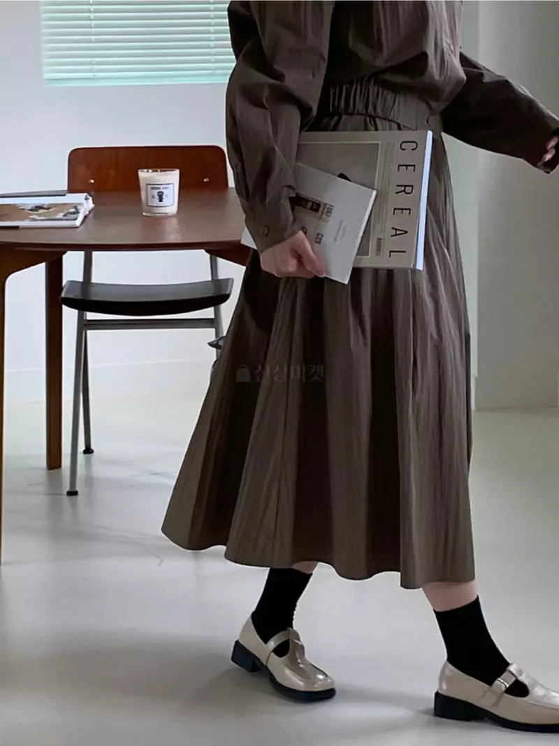 Dawning - Korean Women Fashion - #womensfashion - Nomal Wrinkle Skirt