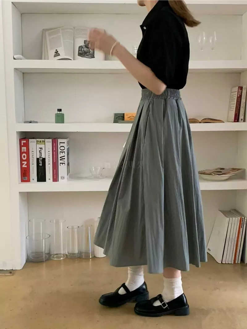 Dawning - Korean Women Fashion - #womensfashion - Nomal Wrinkle Skirt - 5