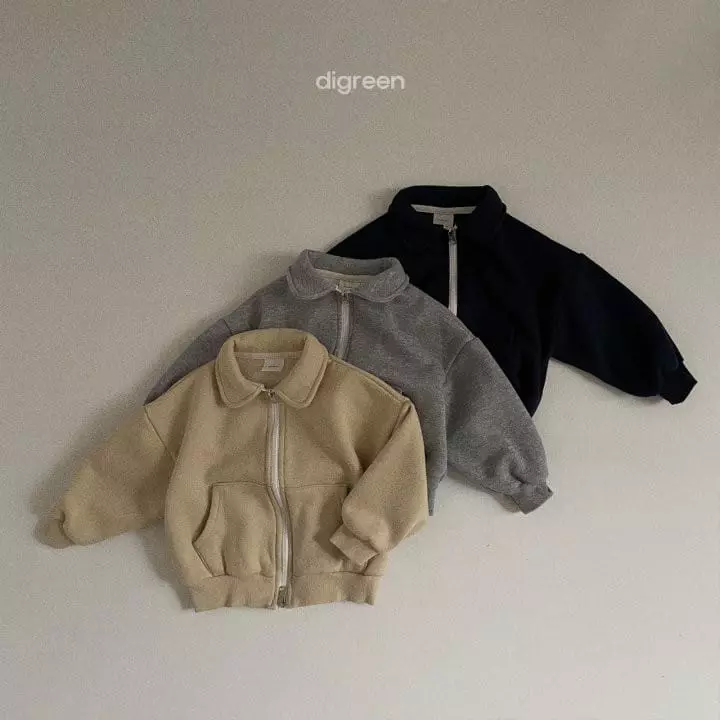 Digreen - Korean Children Fashion - #Kfashion4kids - Antre Collar Zip-up