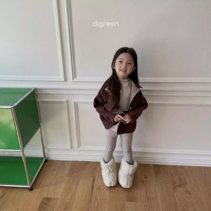 Digreen - Korean Children Fashion - #childofig - Maple Stripes Leggings - 8