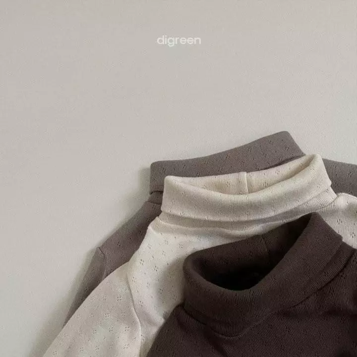 Digreen - Korean Children Fashion - #discoveringself - Eyelet Turtleneck Tee