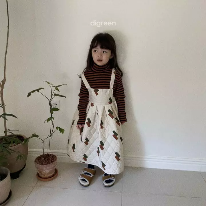 Digreen - Korean Children Fashion - #kidzfashiontrend - Eyelet Stripes Turtleneck Tee - 6