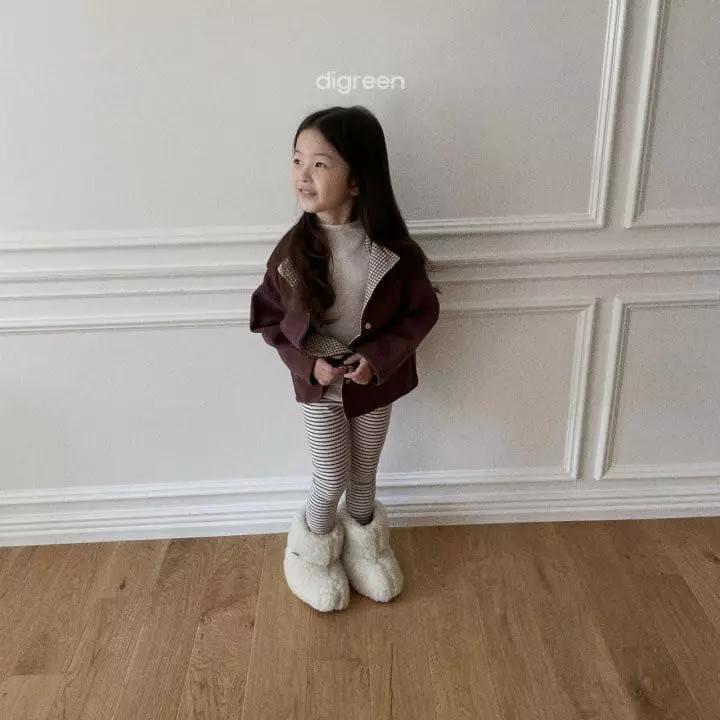 Digreen - Korean Children Fashion - #littlefashionista - Maple Stripes Leggings - 3
