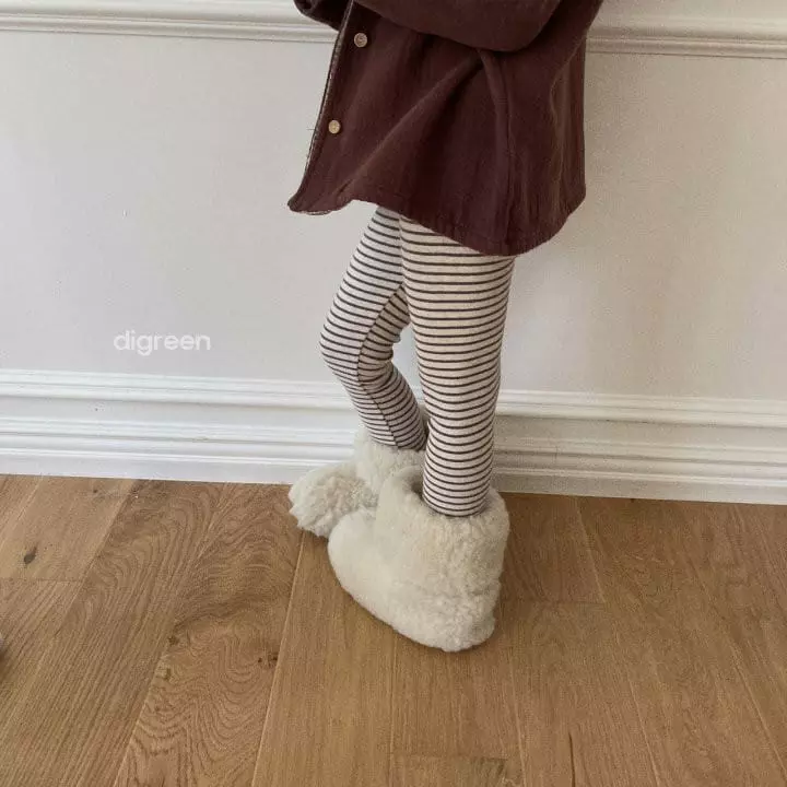 Digreen - Korean Children Fashion - #littlefashionista - Maple Stripes Leggings - 4