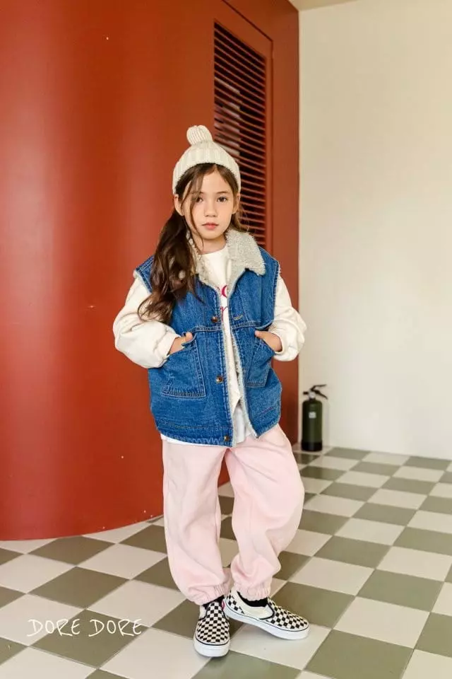 Dore Dore - Korean Children Fashion - #Kfashion4kids - Denim Fleece Vest - 12
