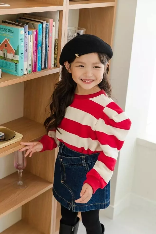 Dore Dore - Korean Children Fashion - #Kfashion4kids - Lins Stripes Puff Sweatshirt - 5