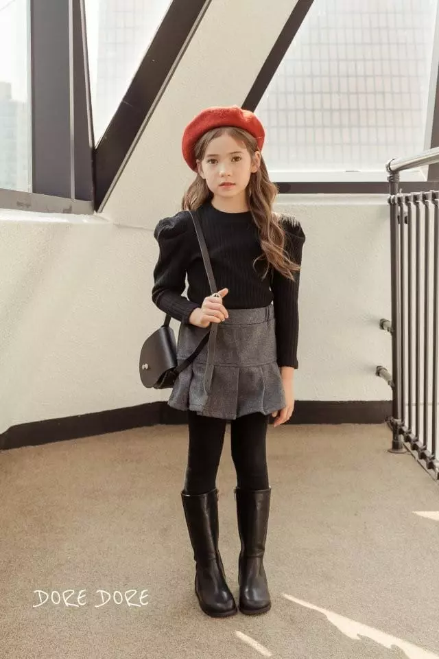 Dore Dore - Korean Children Fashion - #childofig - Rib Puff Tee - 3