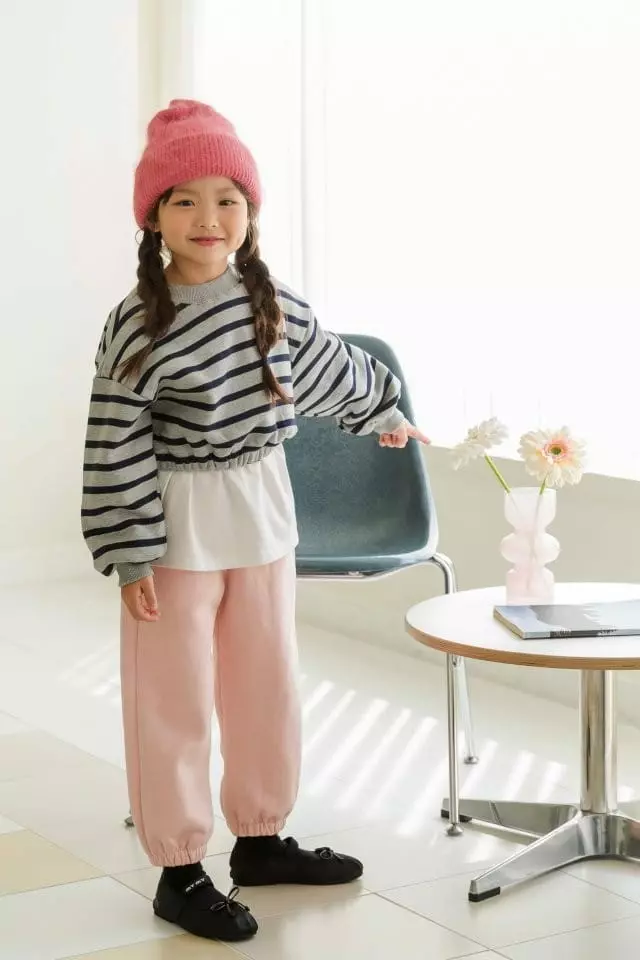 Dore Dore - Korean Children Fashion - #childofig - Stripes Fleece Crop Sweatshirt - 7