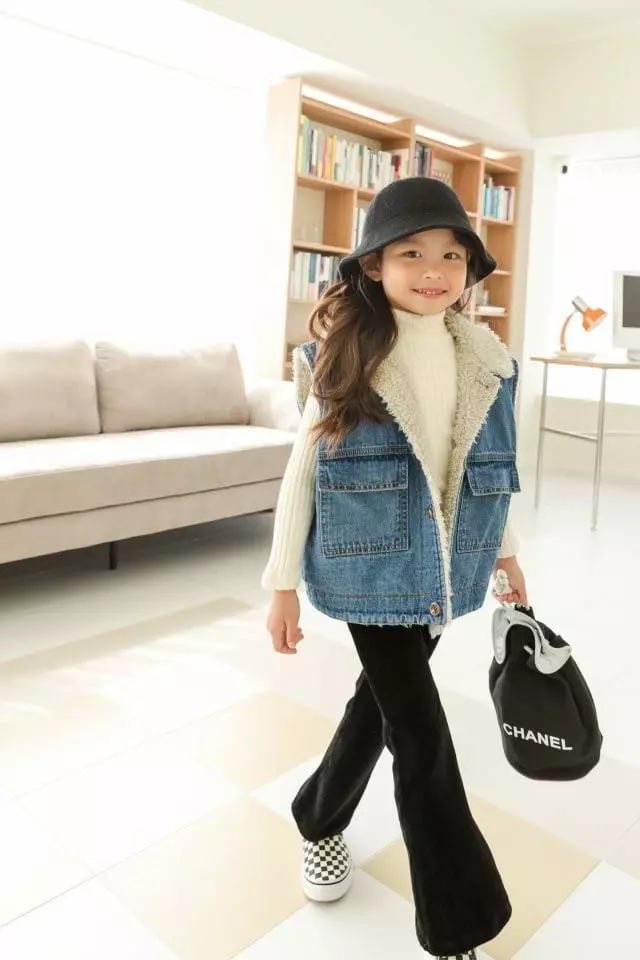 Dore Dore - Korean Children Fashion - #childrensboutique - Denim Fleece Vest - 5