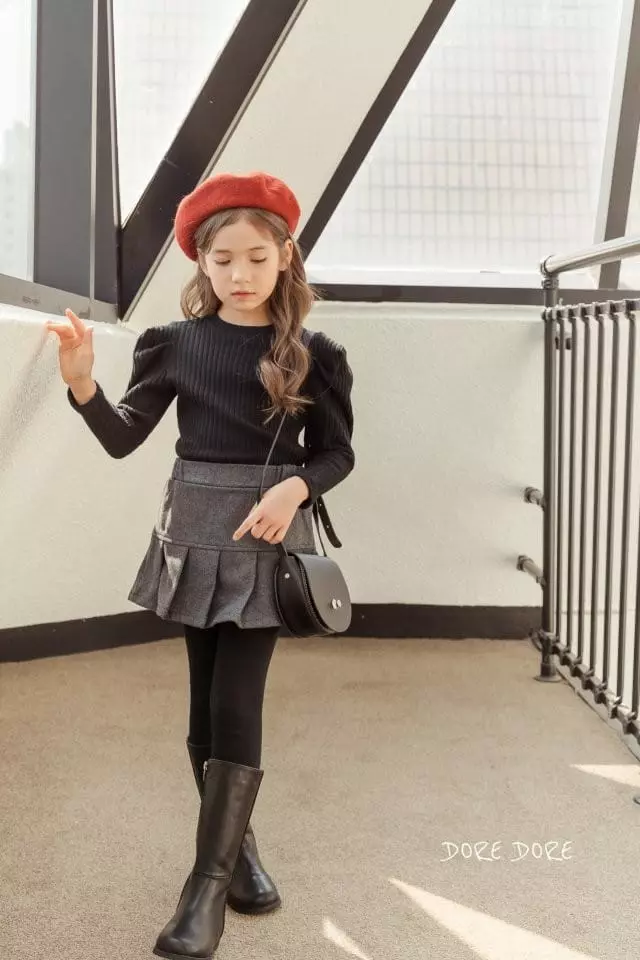 Dore Dore - Korean Children Fashion - #childofig - Rib Puff Tee - 4