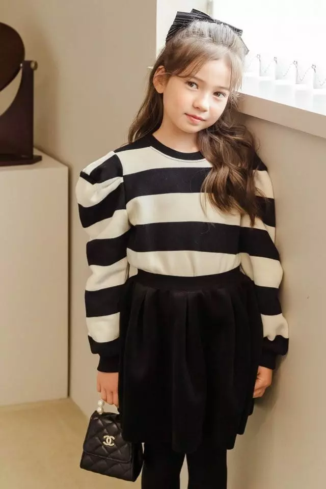 Dore Dore - Korean Children Fashion - #childrensboutique - Lins Stripes Puff Sweatshirt - 12
